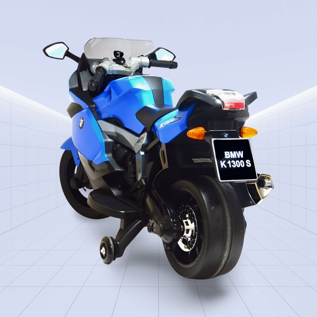 Licensed BMW K1300 S Kids Electric Ride-On Motorcycle with Realistic Features (Blue)