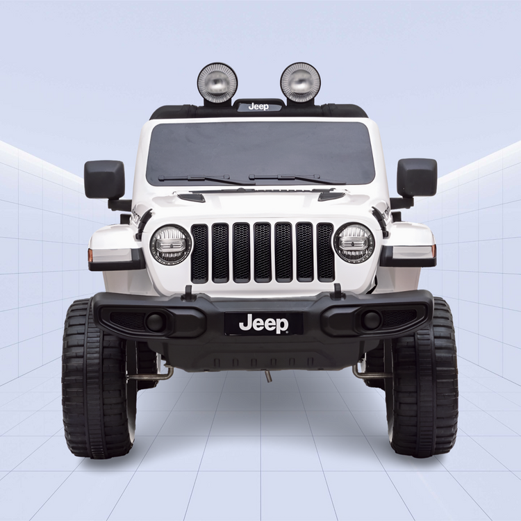 Jeep Wrangler Rubicon Kids Ride-On Car - 12V Electric Toy with 4 Motors (White)