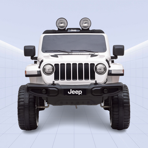 Jeep Wrangler Rubicon Kids Ride-On Car - 12V Electric Toy with 4 Motors (White)