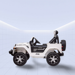 Jeep Wrangler Rubicon Kids Ride-On Car - 12V Electric Toy with 4 Motors (White)