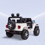 Jeep Wrangler Rubicon Kids Ride-On Car - 12V Electric Toy with 4 Motors (White)