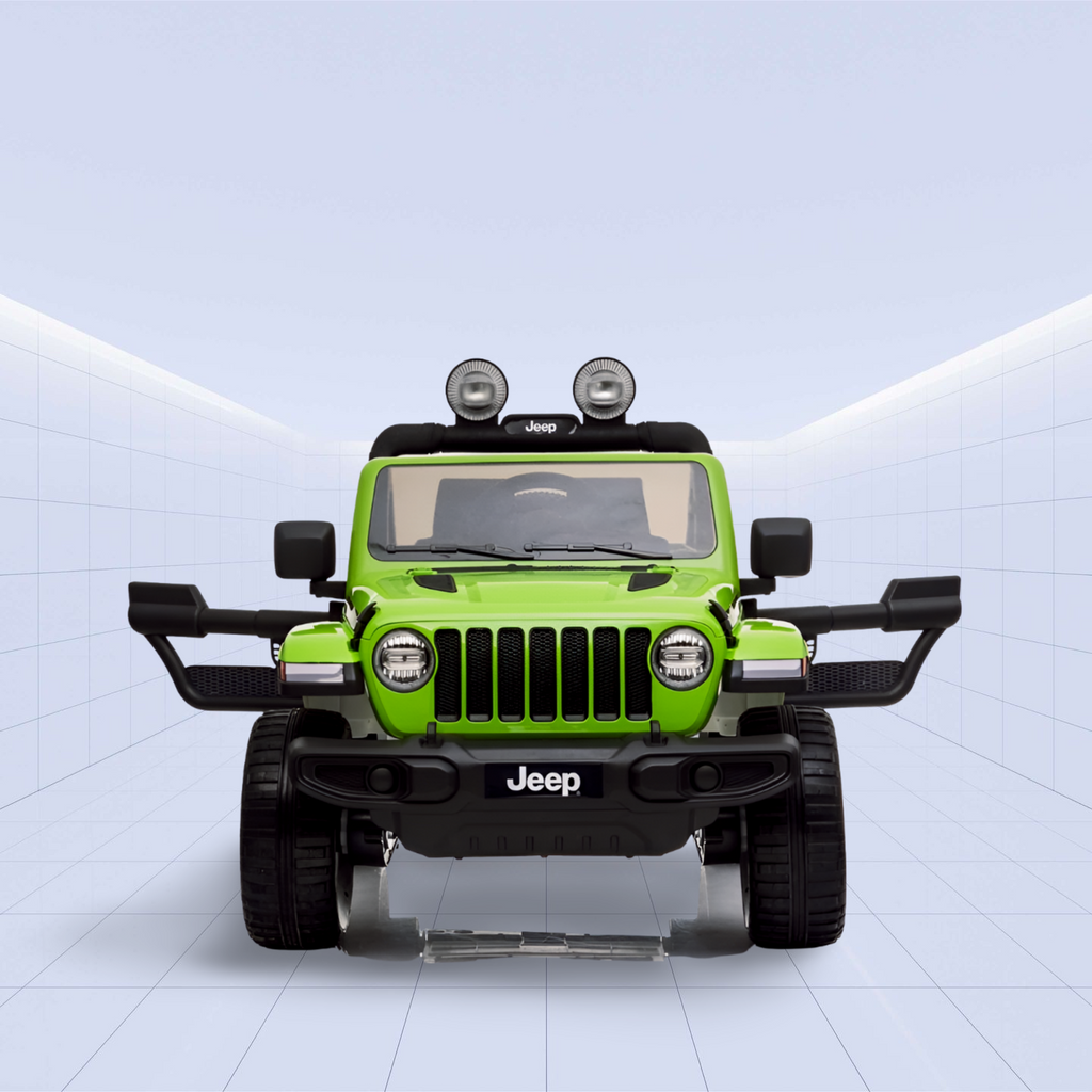 Jeep Wrangler Rubicon Kids Ride-On Car - 12V Electric Toy with 4 Motors (Green)