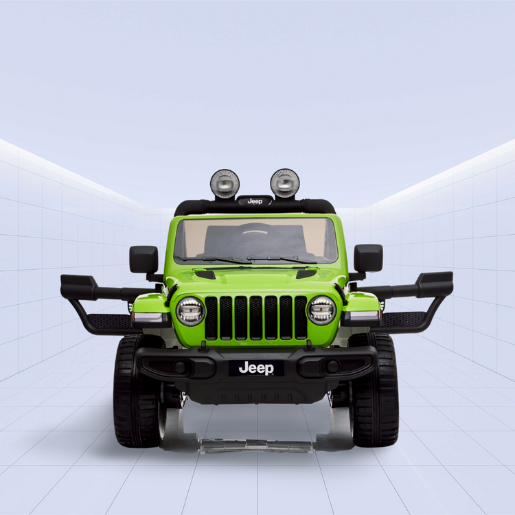 Jeep Wrangler Rubicon Kids Ride-On Car - 12V Electric Toy with 4 Motors (Green)
