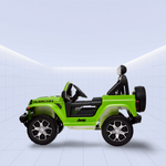 Jeep Wrangler Rubicon Kids Ride-On Car - 12V Electric Toy with 4 Motors (Green)
