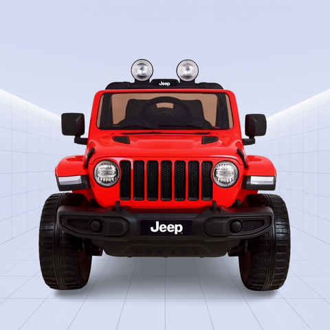 Jeep Wrangler Rubicon Kids Ride-On Car - 12V Electric Toy with 4 Motors (Red)