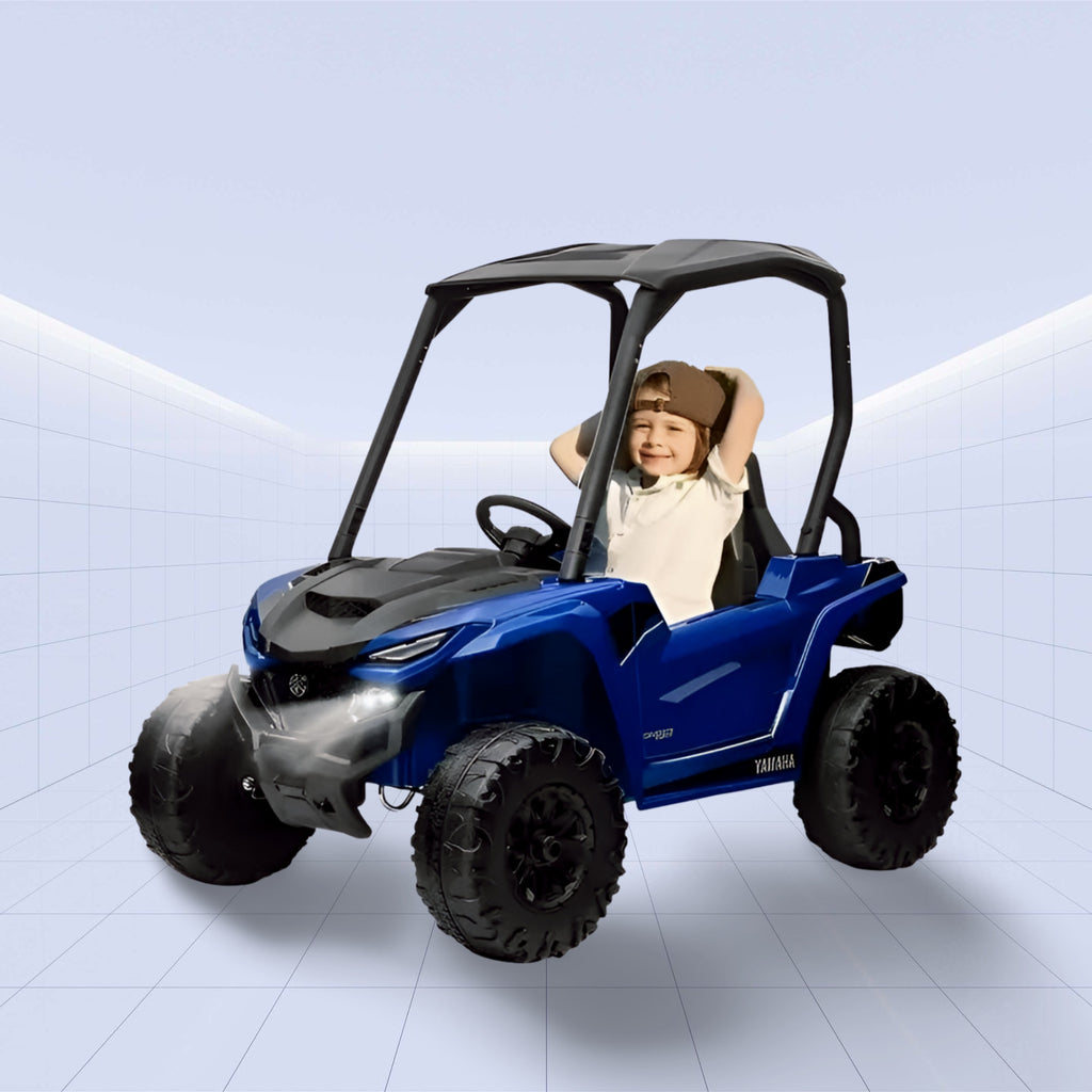 Newest YAMAHA Wolverine X2 Big Power For 2-6 Years Children 12 Volt 4 Wheels Utv Two-seater Children Ride On Car (BLUE)