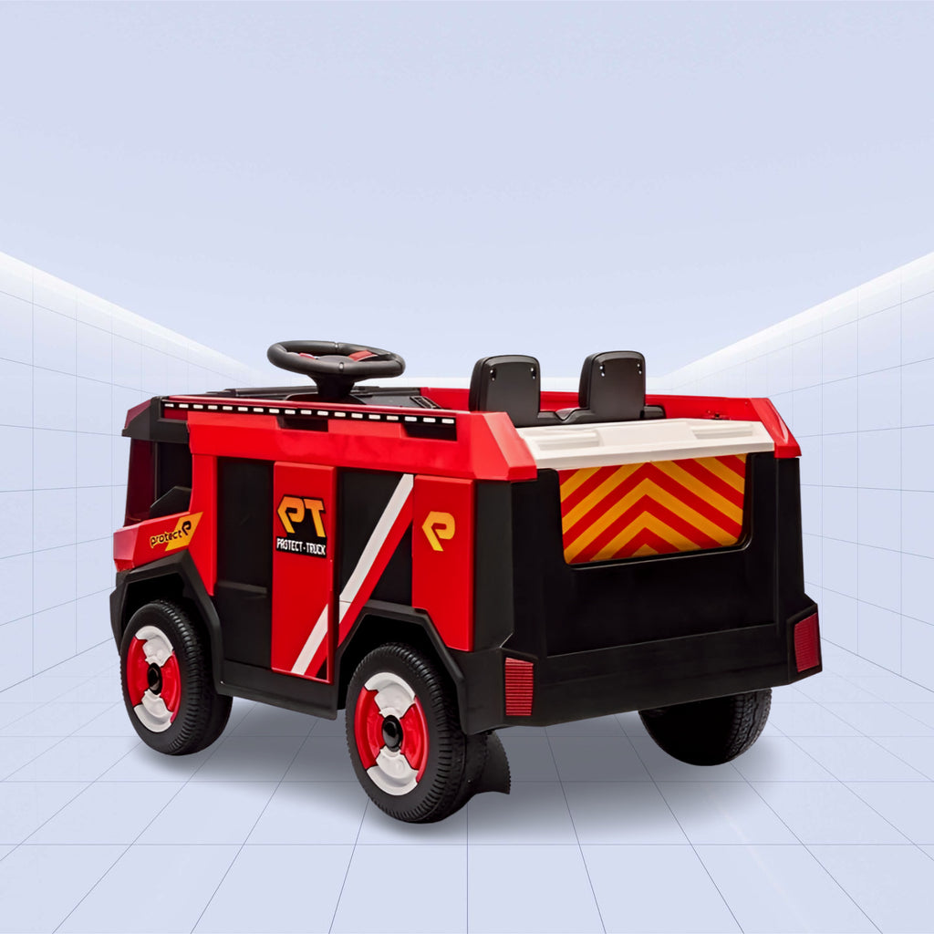 12V "Protect-X9 Ride-On Fire Truck: A Bold and Stylish Adventure" (RED)