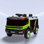 12V "Protect-X9 Ride-On Fire Truck: A Bold and Stylish Adventure" (GREEN)