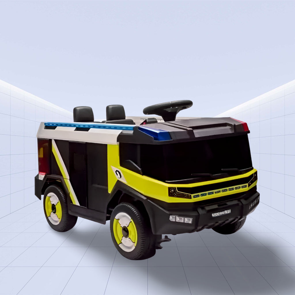 12V "Protect-X9 Ride-On Fire Truck: A Bold and Stylish Adventure" (YELLOW)