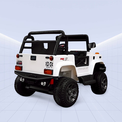 12V Rugged and Stylish 4x4 Ride-On Jeep for Kids (WHITE)