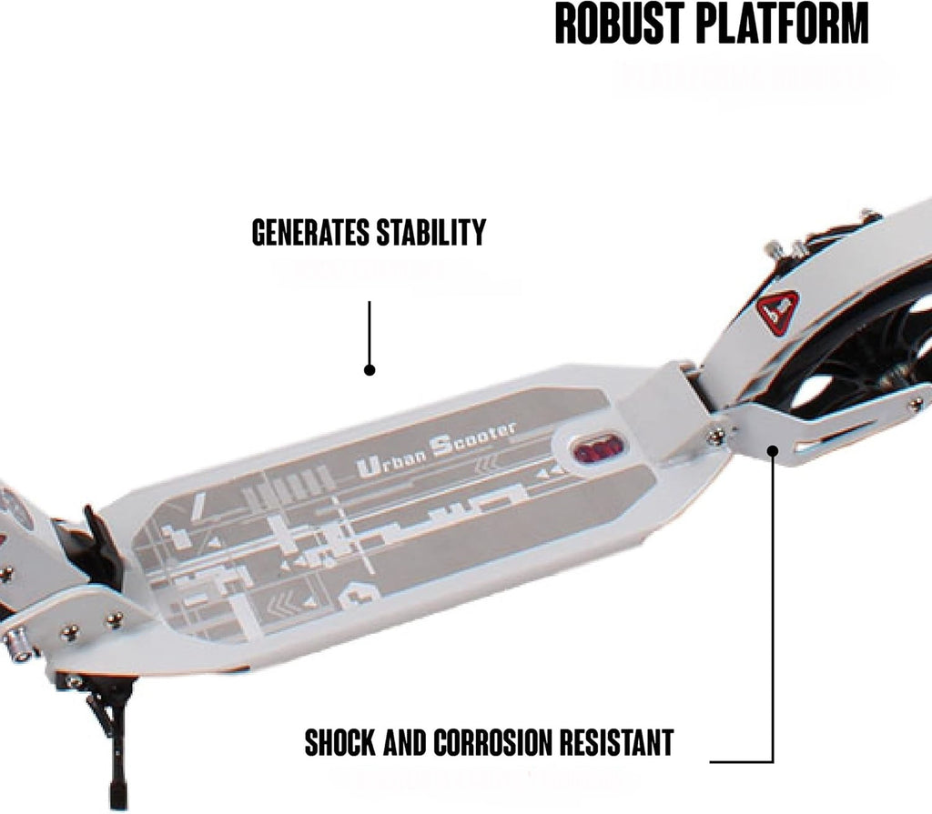 Lightweight Foldable Kids' Kick Scooter with Adjustable Handlebar (WHITE)
