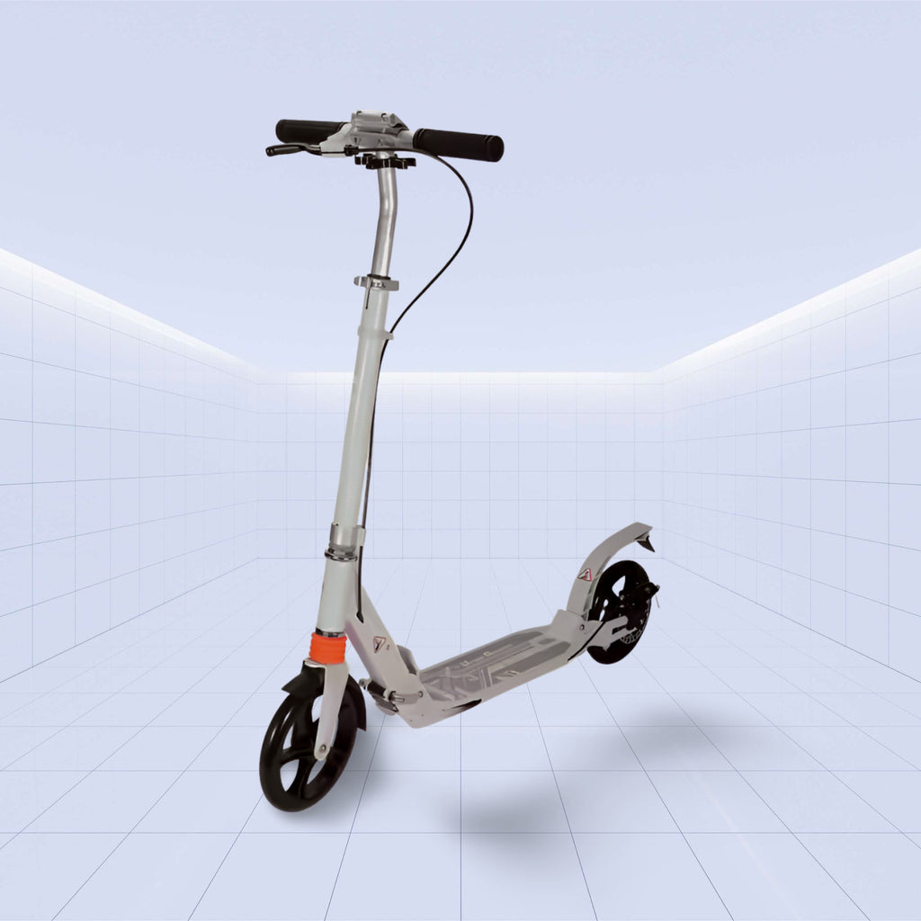 Lightweight Foldable Kids' Kick Scooter with Adjustable Handlebar (WHITE)