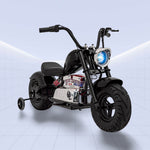 Realistic Electric Chopper Motorcycle for Kids with Comfortable Seating and Dual Motors 36V(BLACK)