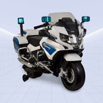 12V Licenced  BMW Police Patrol Kids Electric Motorcycle with Lights and Siren (WHITE)