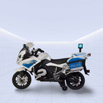 12V Licenced  BMW Police Patrol Kids Electric Motorcycle with Lights and Siren (WHITE)