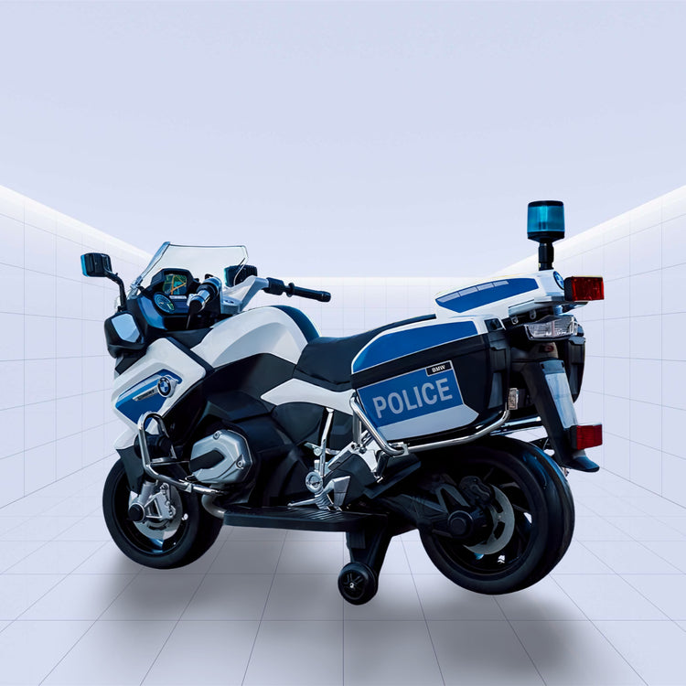 12V Licenced  BMW Police Patrol Kids Electric Motorcycle with Lights and Siren (WHITE)