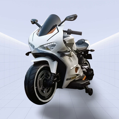24V High-Performance Electric Sports Bike for Kids – Fun and Stylish (WHITE)
