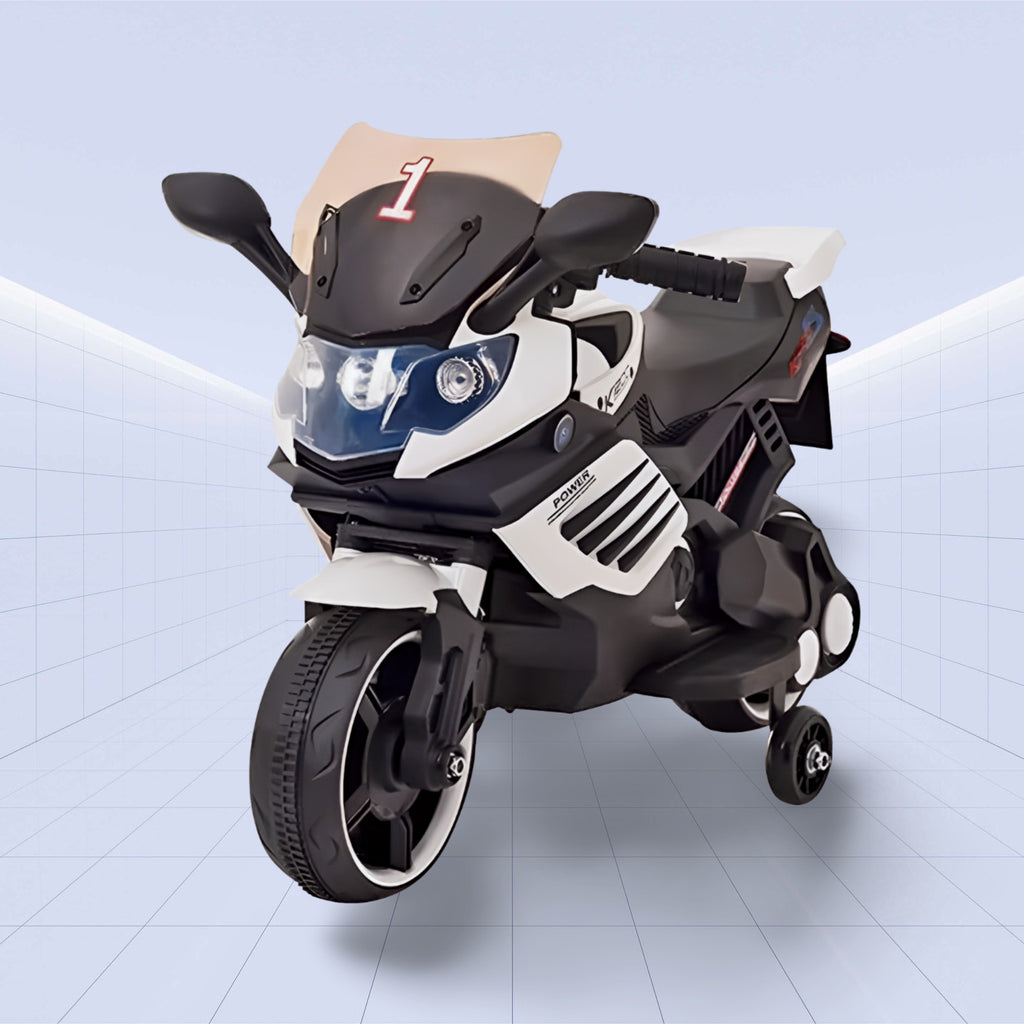 Future Rider 12V Kids Motorcycle – Experience the Road Like a Pro! (WHITE)