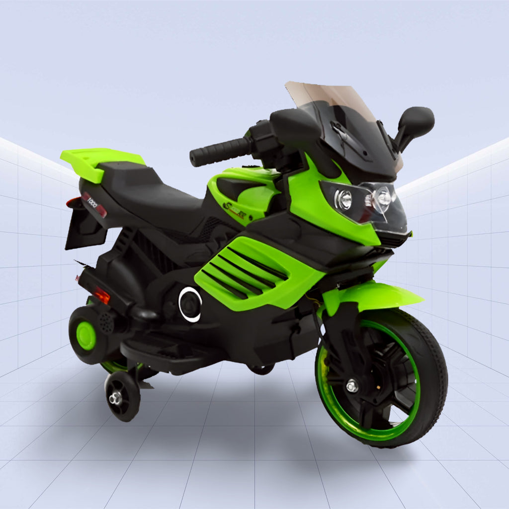 Future Rider 12V Kids Motorcycle – Experience the Road Like a Pro! (GREEN)