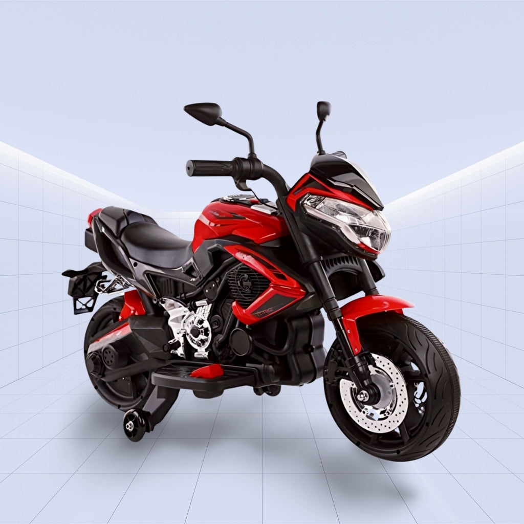 DORSA-Safe & Stylish! Ride-On Motorcycle with Training Wheels (RED)
