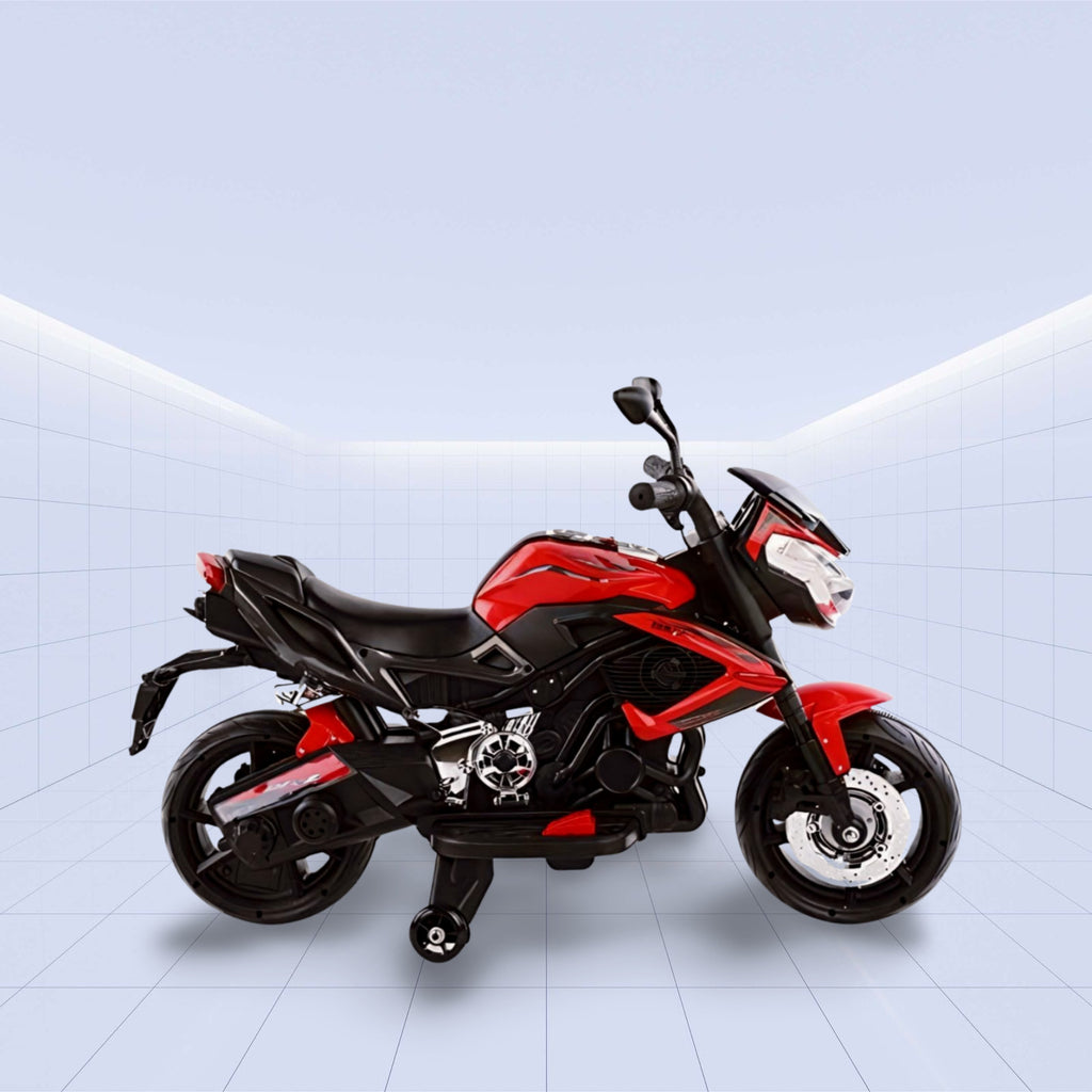 DORSA-Safe & Stylish! Ride-On Motorcycle with Training Wheels (RED)