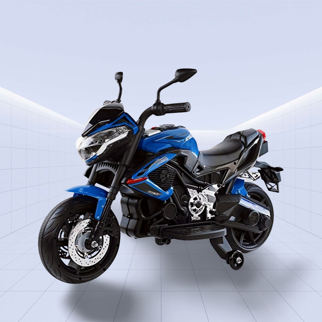 DORSA-Safe & Stylish! Ride-On Motorcycle with Training Wheels (BLUE)