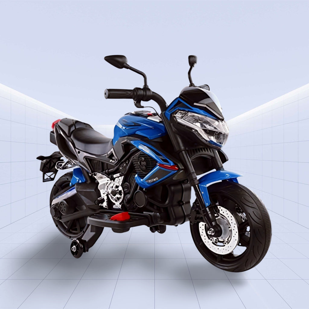 DORSA-Safe & Stylish! Ride-On Motorcycle with Training Wheels (BLUE)