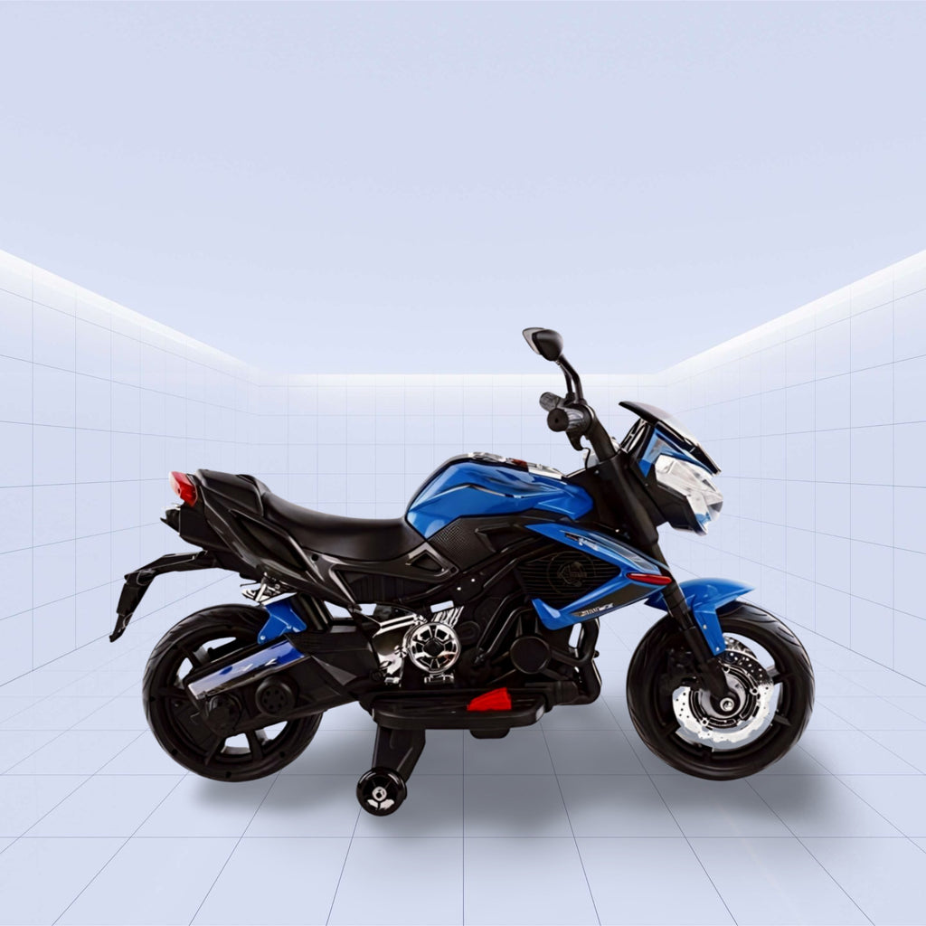 DORSA-Safe & Stylish! Ride-On Motorcycle with Training Wheels (BLUE)