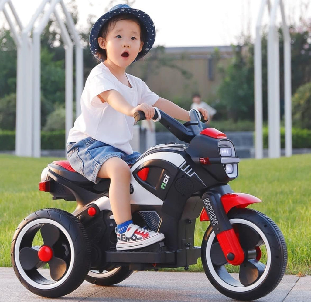 TurboCharge Kids' Electric Motorcycle – Ultimate Ride-On with Lights, Music & Smoke Effects! (RED)