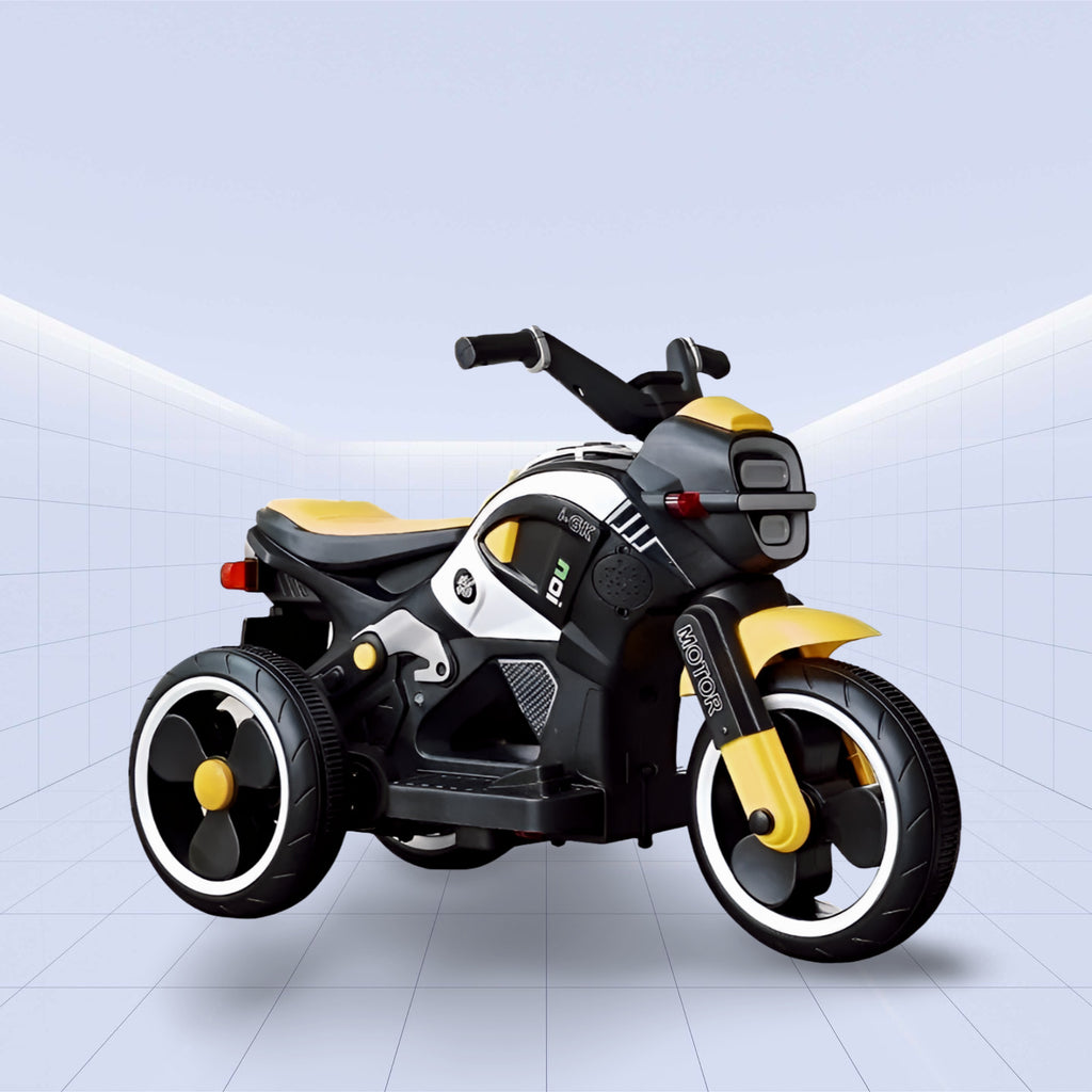 TurboCharge Kids' Electric Motorcycle – Ultimate Ride-On with Lights, Music & Smoke Effects! (YELLOW)