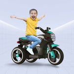 TurboCharge Kids' Electric Motorcycle – Ultimate Ride-On with Lights, Music & Smoke Effects! (GREEN)