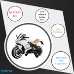 Sport Ride-Electric Kids Ride-On Motorcycle (WHITE)