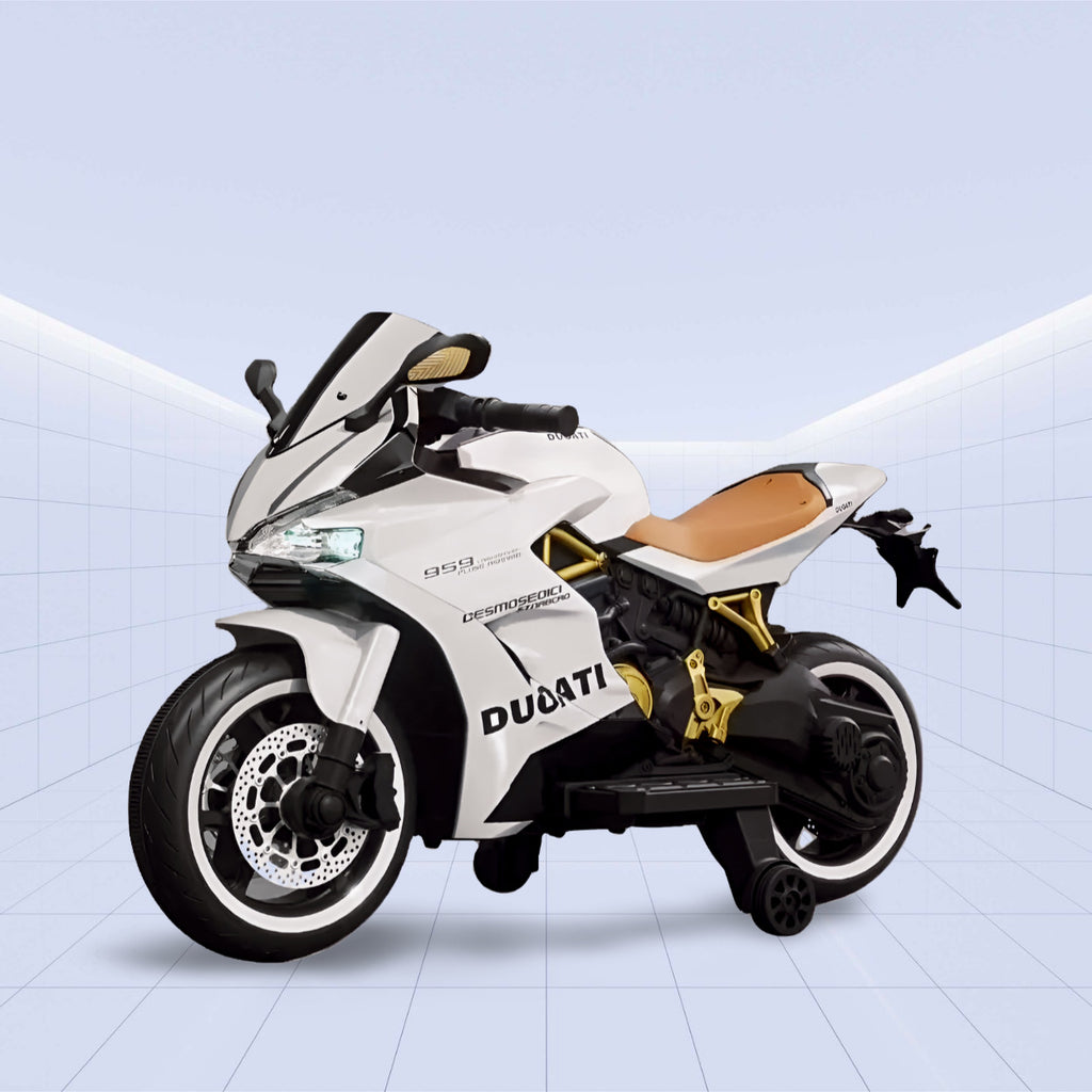 Sport Ride-Electric Kids Ride-On Motorcycle (WHITE)