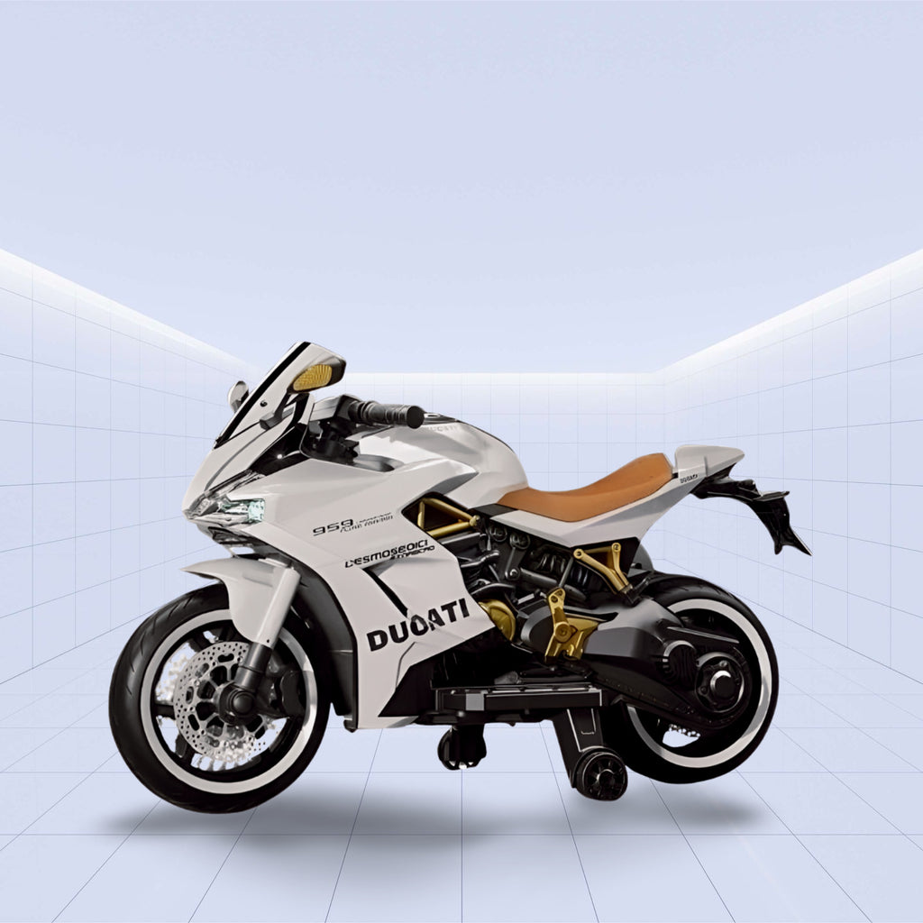 Sport Ride-Electric Kids Ride-On Motorcycle (WHITE)