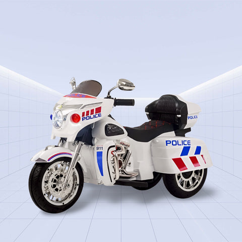 Police Edition Kids Ride-On Motorcycle – Ultimate Cruiser (WHITE)
