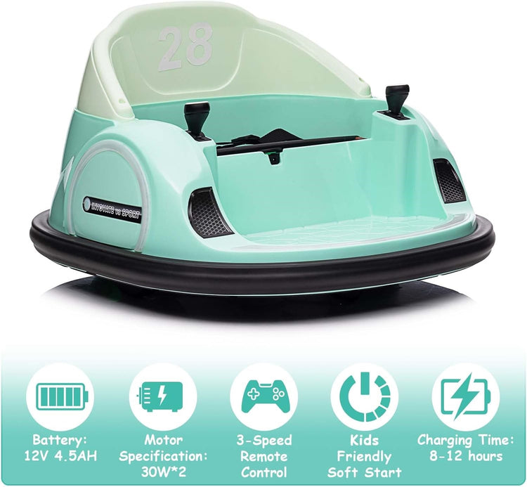 Electric Ride-On Drift Car – Stylish Fun for Kids with 360-Degree Spin (GREEN)