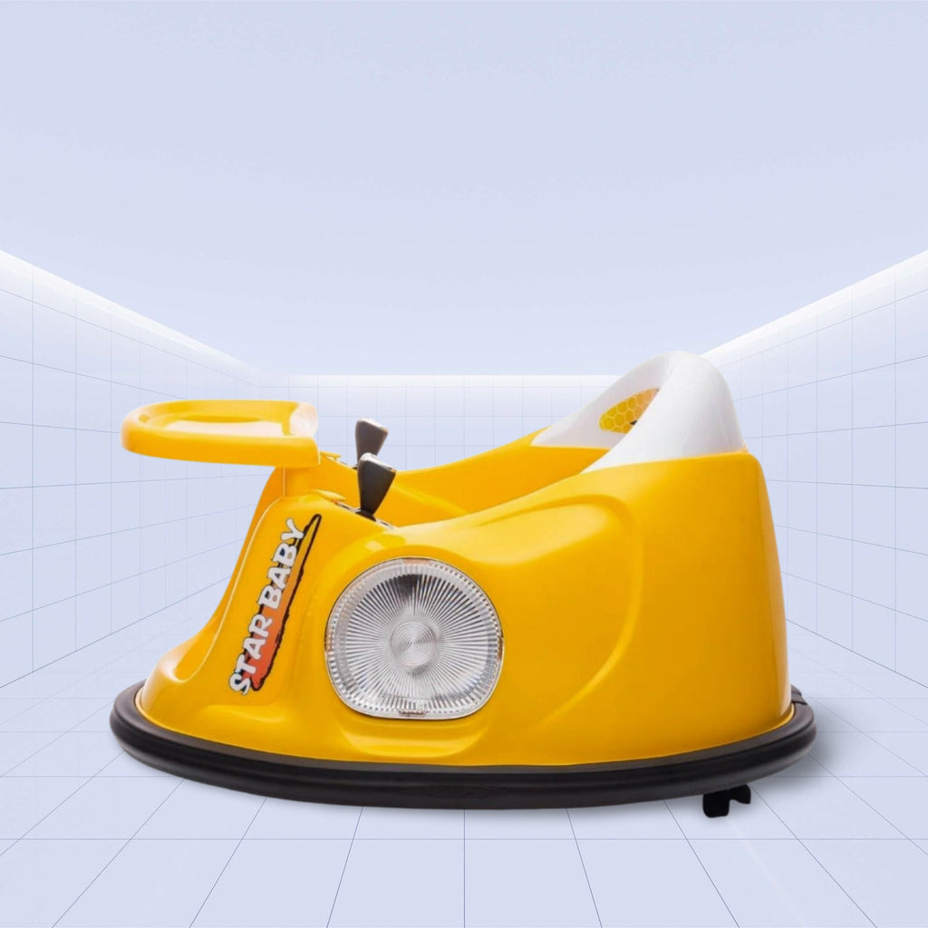 "Ride, Spin, and Play: Star Baby Kids Drift Car with 360° Turning & LED Lights" (YELLOW)