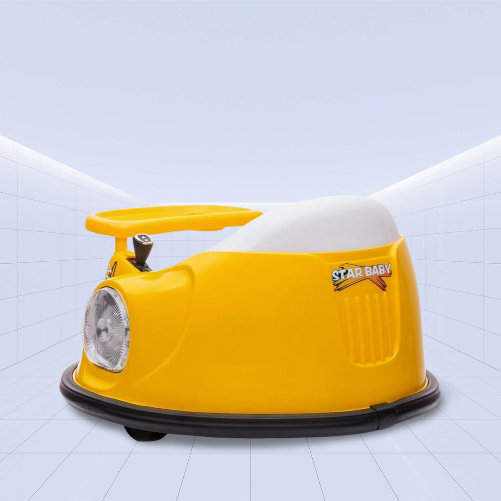 "Ride, Spin, and Play: Star Baby Kids Drift Car with 360° Turning & LED Lights" (YELLOW)