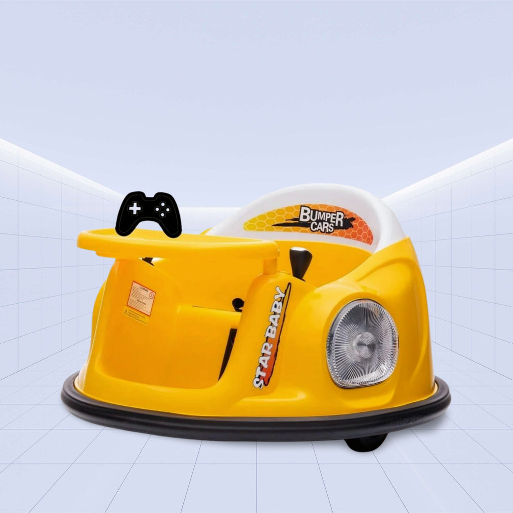 "Ride, Spin, and Play: Star Baby Kids Drift Car with 360° Turning & LED Lights" (YELLOW)