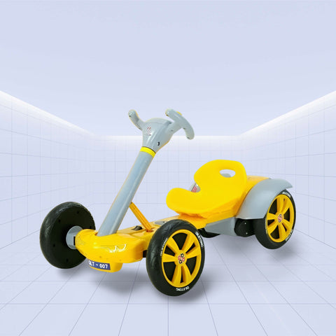 Foldable Electric Kart for Kids – Dual Motors, LED Lights & USB Music (YELLOW)