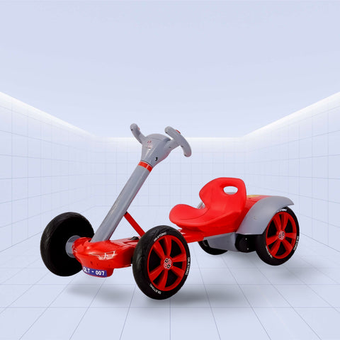 Foldable Electric Kart for Kids – Dual Motors, LED Lights & USB Music (RED)
