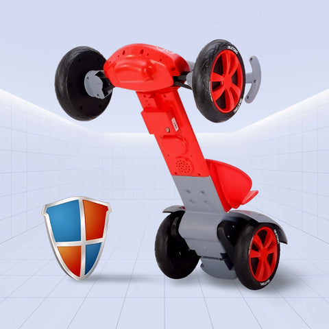 Foldable Electric Kart for Kids – Dual Motors, LED Lights & USB Music (RED)