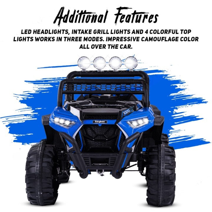 "Tiny Off-Roader – 4x4 Kids Electric Jeep with Remote Control (BLUE)