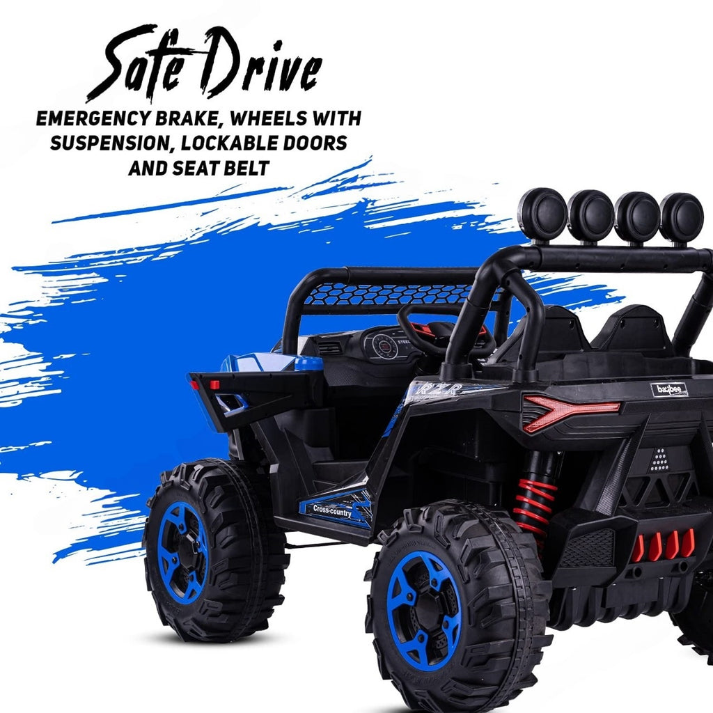 "Tiny Off-Roader – 4x4 Kids Electric Jeep with Remote Control (BLUE)