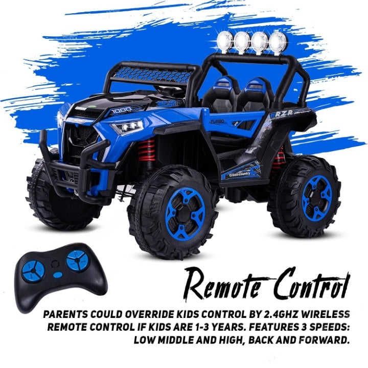 "Tiny Off-Roader – 4x4 Kids Electric Jeep with Remote Control (BLUE)