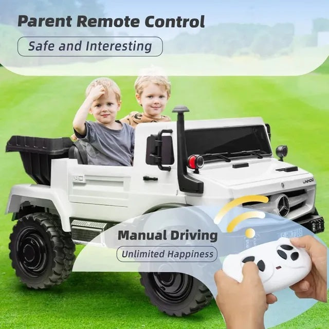 Official Mercedes-Benz Licensed Unimog Ride-On for Kids (WHITE)