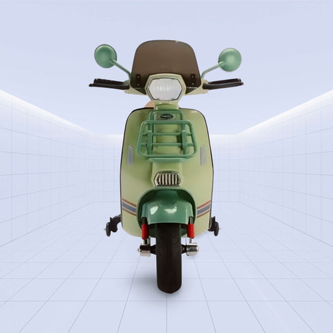 Classic Kids’ Ride-On Scooter – Dual Motor, Retro Charm (GREEN)