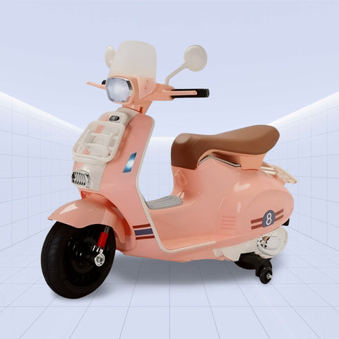 Classic Kids’ Ride-On Scooter – Dual Motor, Retro Charm (PINK)