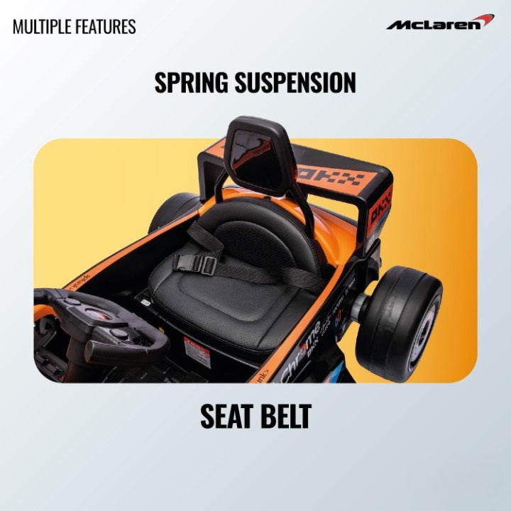 Licensed McLaren Racing Kids Electric Ride-On Car – F1 Thrill for Little Racers (ORANGE)
