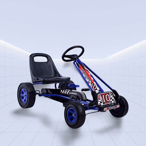 TurboAir Rally 2025 Kids Pedal Go-Kart – Inflatable Air Wheels, Clutch & Handbrake (BLUE)